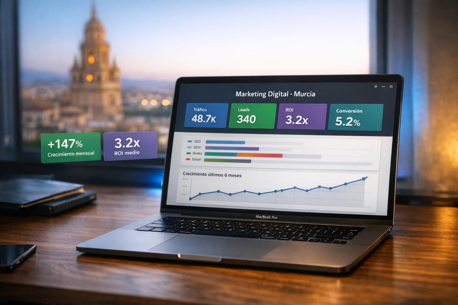 Agencia de marketing digital en Murcia — Dashboard multicanal